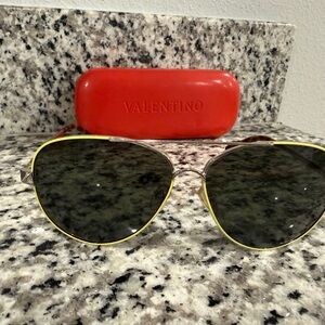 Valentino Women's Sunglasses with Yellow Frame
